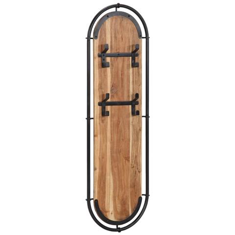 Appendiabiti Da Parete Con 4 Ganci 2pz Legno Massello Acacia - Foto 2