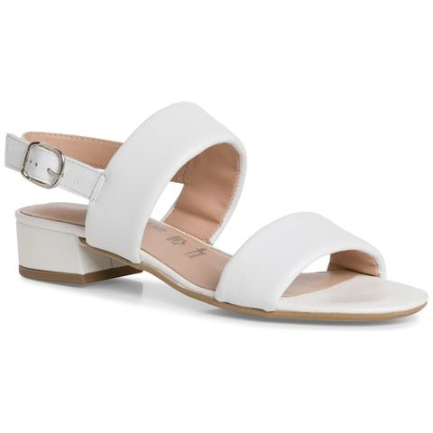 White Casual Open Sandals Sandali Pelle Scarpe Donna Bianco Eu 39, 1-28147-42 100 - Foto 1