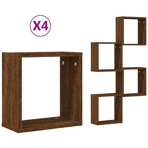 Mensole A Cubo 4 Pz Rovere Marrone 30x15x30 Cm - Foto 2