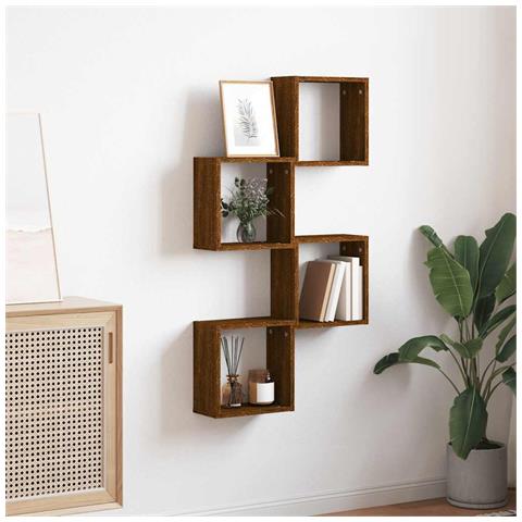 Mensole A Cubo 4 Pz Rovere Marrone 30x15x30 Cm - Foto 3