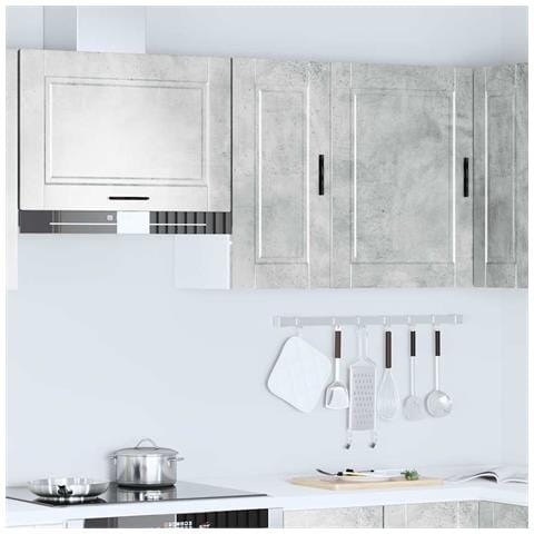 Pensile Da Cucina Porto Grigio Cemento In Legno Multistrato - Foto 3