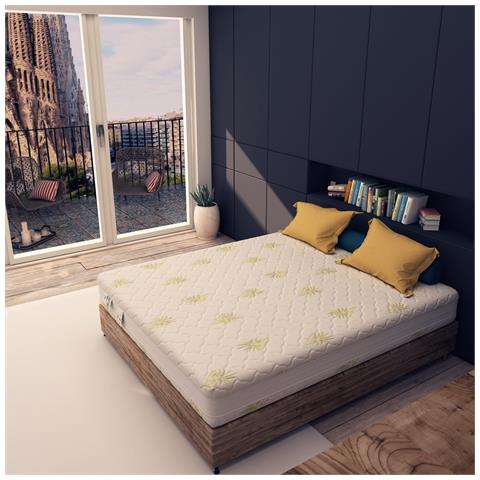 Materasso Memory Foam 15&plus; 5 cm Sfoderabile Aloe Vera Singolo misura 70x200 cm - Foto 1