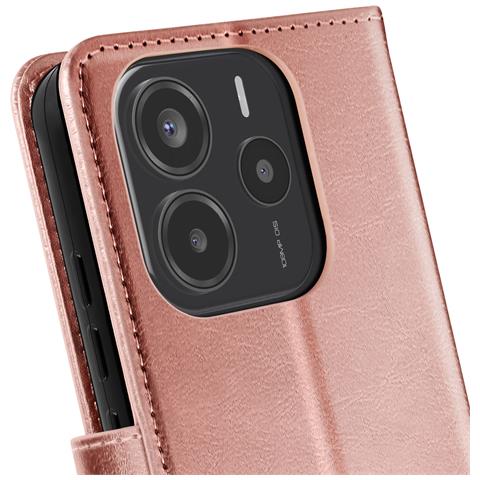 Custodia A Portafoglio Con Cordino Per Xiaomi Redmi Note 14 4g, Rosa Champagne - Foto 2