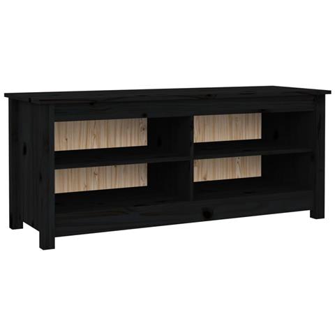 Lusso Casadino -  Scarpiera Nera 110x38x45,5 Cm In Legno Massello Di Pino - Foto 1