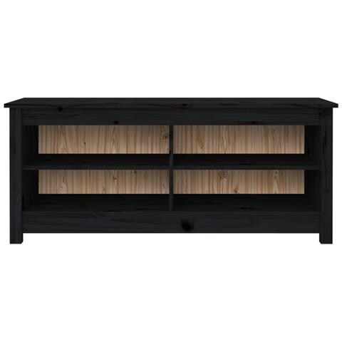 Lusso Casadino -  Scarpiera Nera 110x38x45,5 Cm In Legno Massello Di Pino - Foto 2
