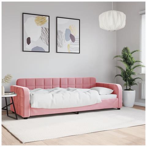 Letto da Giorno Rosa 80x200 cm in Velluto - Foto 2