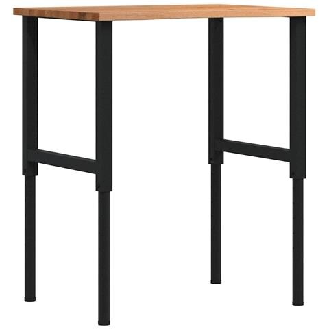 Banco Lavoro Marrone Chiaro 80x60x(71,5-98) cm Legno di Rovere - Foto 2