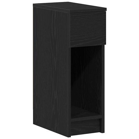 Comodino con Cassetto Rovere Nero 20x36x60 cm - Foto 1