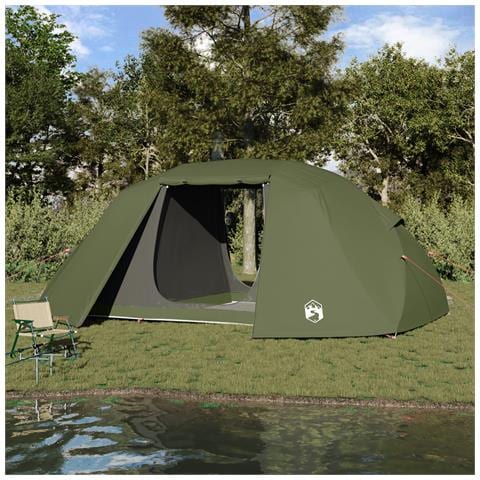 Tenda da pesca Verde oliva Poliestere 7-Persone Durevole - Foto 2