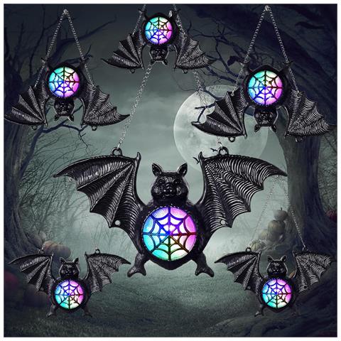 Harrycle Lanterne Pipistrelli Per Halloween 6 Pezzi Alimentate A Batterie - Foto 1