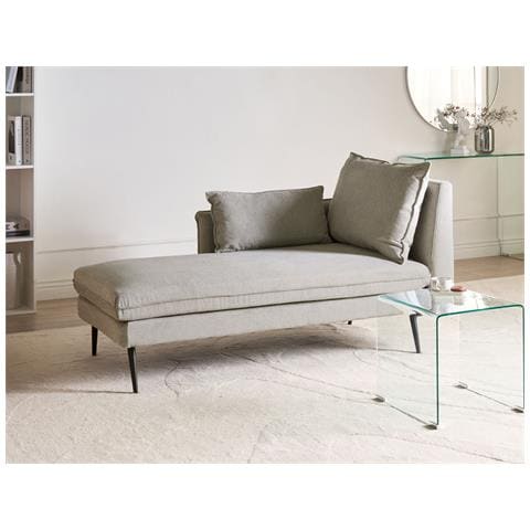 Chaise Longue Versione Destra Yerres Tessuto Grigio - Foto 1