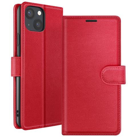 Custodia A Portafoglio Per Iphone 13 Con Supporto E Linguetta Magnetica, Rosso - Foto 1