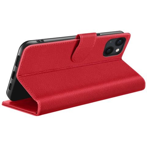 Custodia A Portafoglio Per Iphone 13 Con Supporto E Linguetta Magnetica, Rosso - Foto 5
