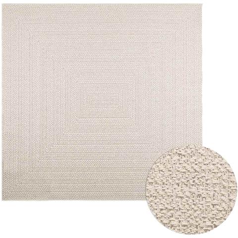 Tappeto ZIZUR Crema 200x200 cm Aspetto Iuta Interni ed Esterni - Foto 1