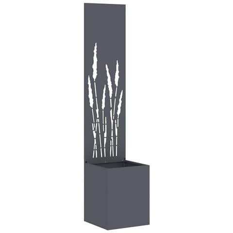 Vaso da Giardino con Pannello Decorativo Antracite 32 x 140 cm - Foto 1