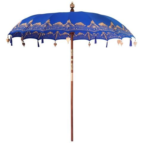 Parasol Balinese Blu (210-220) x 260 cm Cotone e legno massello - Foto 1