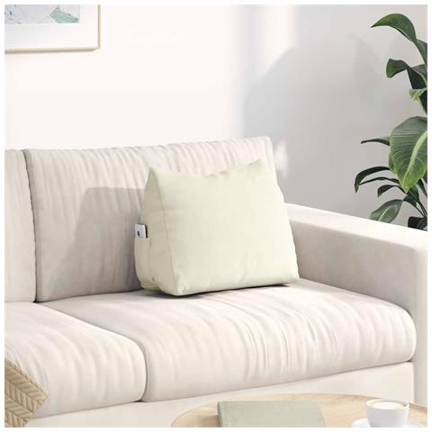 Cuscino per Schiena Crema 45 x 20 x 35 cm Tessuto in Cords - Foto 2