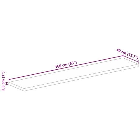 Piano Tavolo 160x40x2,5 cm Rettangolare in Massello di Recupero - Foto 9