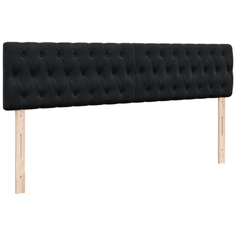 Struttura Letto Pouf con Materasso Nero 200x200 cm in Velluto - Foto 9