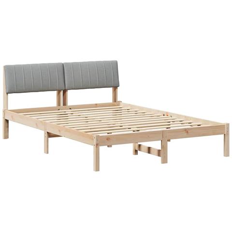 Struttura del Letto Marrone e grigio chiaro 140 x 190 cm - Foto 1