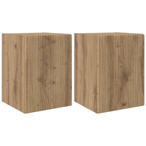Mobile TV da parete 2 pcs Rovere Artigianale 30 x 31 x 40 cm - Foto 1