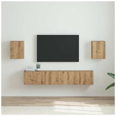 Mobile TV da parete 2 pcs Rovere Artigianale 30 x 31 x 40 cm - Foto 2