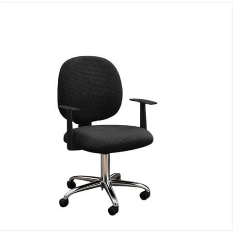 Coprisedia Da Ufficio In Pile Polare Elastico Tinta Unita - Vestibilità Universale, Antipolvere E Rimovibile Black - Foto 1