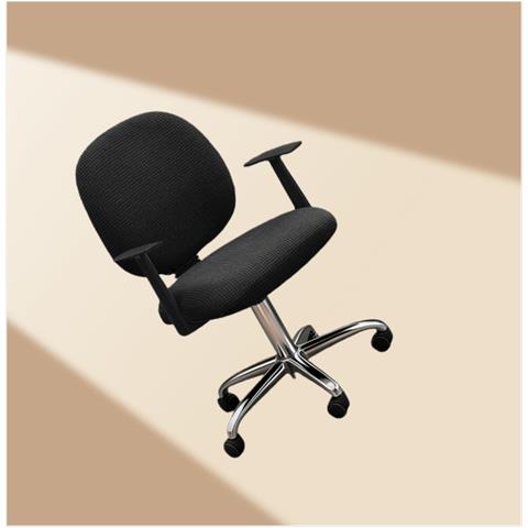 Coprisedia Da Ufficio In Pile Polare Elastico Tinta Unita - Vestibilità Universale, Antipolvere E Rimovibile Black - Foto 3