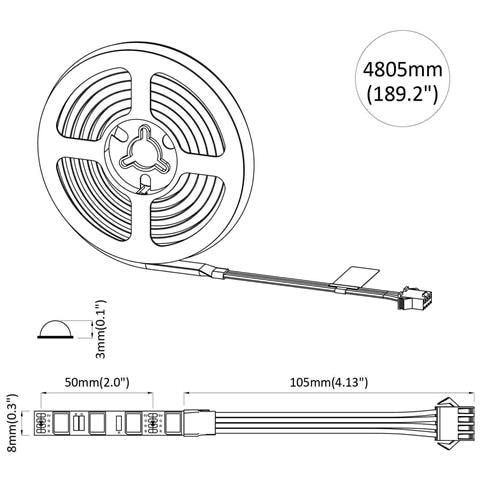 Striscia LED 12 pcs Nero e trasparente 4700 mm Rame e plastica - Foto 9