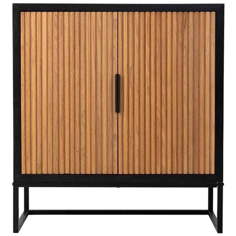 Credenza Con 2 Ante In Legno E Metallo Nero 80x39,5x89 - Foto 2
