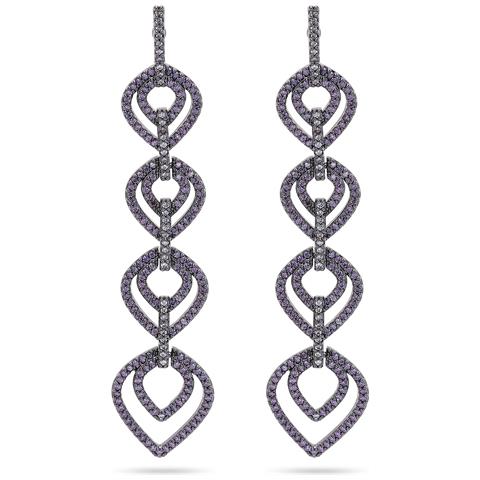 Orecchini Pendenti a Goccia Lacrima Viola - Foto 5