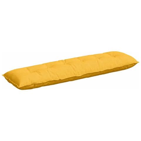 Cuscino per Schiena Giallo Chiaro 180 x 50 cm Tessuto in Cords - Foto 1