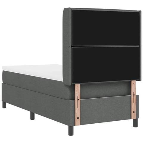 Letto a molle con materasso Grigio scuro 90 x 200 cm Tessuto - Foto 9