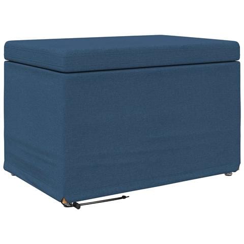 Pouf Blu 61 x 41 x 40 cm Tessuto e Legno Ingegnerizzato - Foto 1