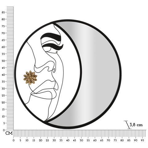 Specchio Con Cornice Luna 4-nero-metallo-80x3,8x80 Cm - Foto 6