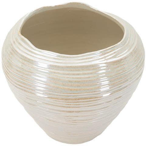 Vaso Perly Round In Ceramica Perlata Con Decoro A Conchiglia - Foto 2