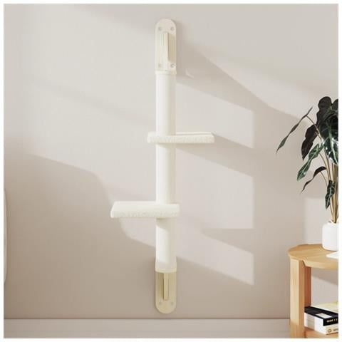 Albero per Gatti con Tiragraffi a Parete Crema 108 cm - Foto 2