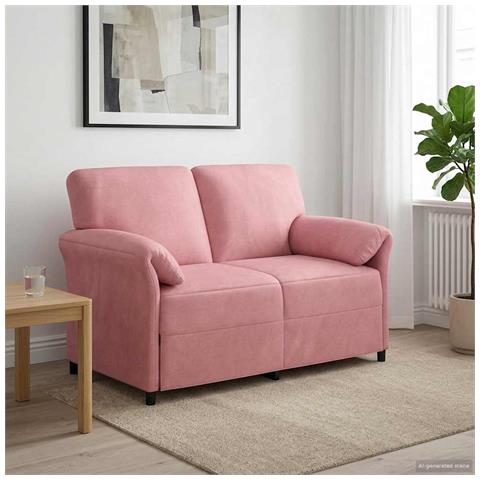 Divano a 2 Posti Rosa 138 x 83 x 95 cm Velluto - Foto 2
