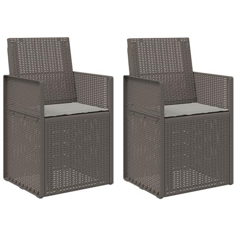 Sedie da pranzo da giardino 2 pcs Grigio Chiaro PP - Foto 1