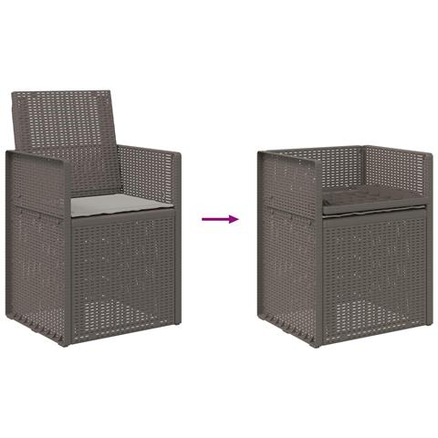 Sedie da pranzo da giardino 2 pcs Grigio Chiaro PP - Foto 9