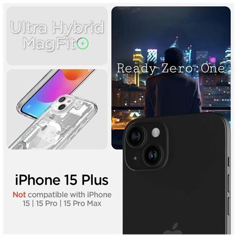 Spigen Ultra Hybrid Mag Magsafe Iphone 15 Plus Zero One Bianco - Foto 1