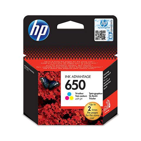 CZ102aE Cartuccia Ink Originale 650 Ciano Magenta Giallo per HP Deskjet Ink advantage 3525 Capacità 200 Pagine - Foto 1