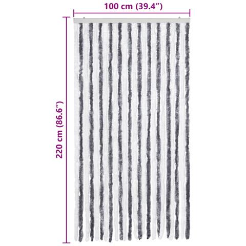 Zanzariera Grigio e Bianco 100x220 cm Ciniglia - Foto 6