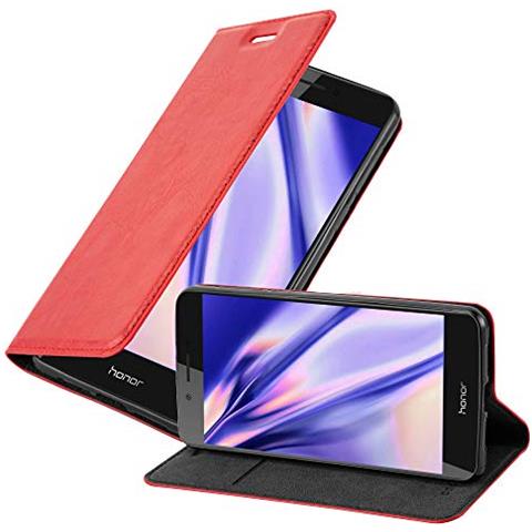 Custodia Compatibile Con Honor 6c In Rosso Mela - Coperchio Protettiva Con Chiusura Magnetica, Funzione Stand E Tasca Per Le Carte - Foto 1