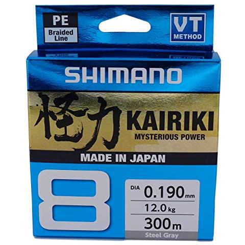 Kairiki 8, 300 Meter, Grigio Chiaro, 0.190mm / 12.0kg, Filo Da Pesca Intrecciato, 59wpla68r14 - Foto 1