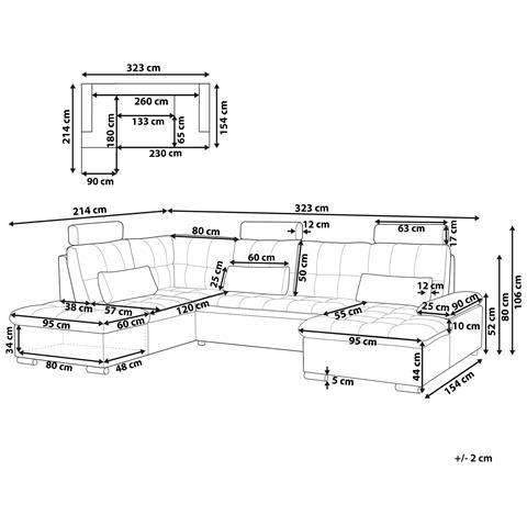 Divano Letto A U Grigio Scuro Halden - Foto 12