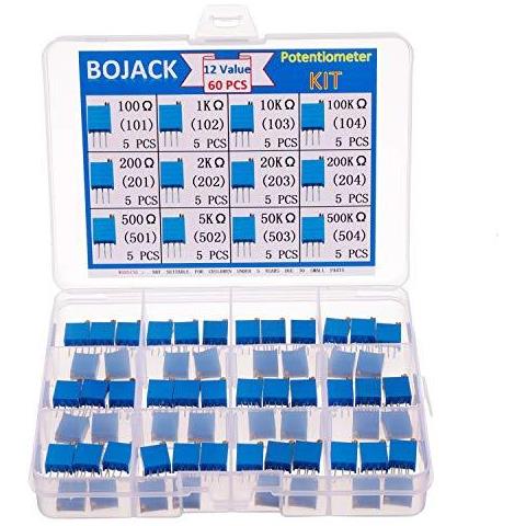 12 Valori 60 Pezzi Da 100 A 500k Ohm 3296w Trimmer Multigiro Potenziometro Assortimento Kit - Foto 1