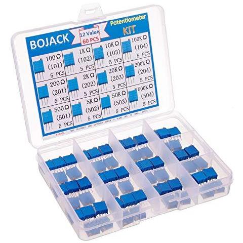 12 Valori 60 Pezzi Da 100 A 500k Ohm 3296w Trimmer Multigiro Potenziometro Assortimento Kit - Foto 4