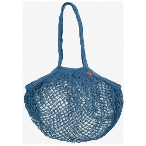 Mab0002 - Cotton Mesh Bag - Borsa A Rete In Cotone - Blue - Foto 1