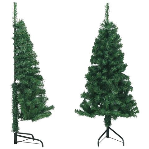 Albero di Natale Artificiale ad Angolo con Supporto Verde 120 cm PVC - Foto 1